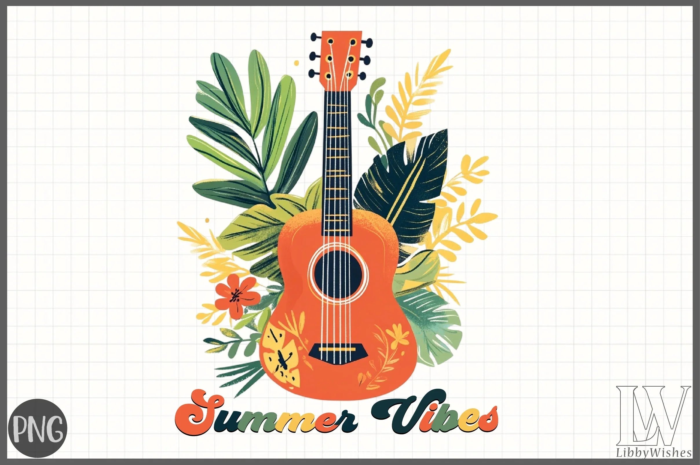 Summer Vibes Guitar Clipart Bundle - CraftNest - Digital Crafting and Art