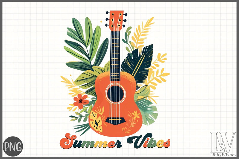 Summer Vibes Guitar Clipart Bundle - CraftNest - Digital Crafting and Art