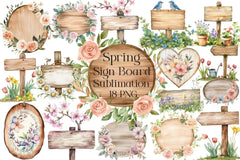 Spring Sign Board Clipart Bundle - CraftNest - Digital Crafting and Art