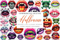 Spooky Halloween Lips Clipart Bundle - CraftNest - Digital Crafting and Art
