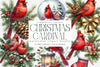 Christmas Red Cardinal Festive Bird Clipart Bundle - Digital Download