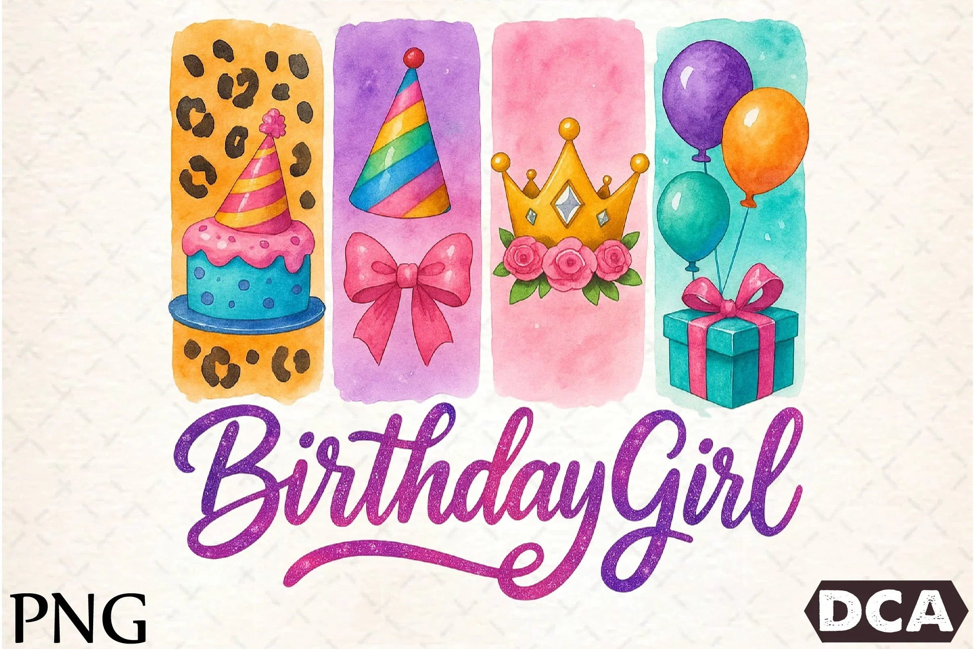 Brushstroke Birthday Girl Clipart Bundle - CraftNest - Digital Crafting and Art