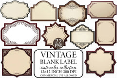 Vintage Label Clipart Bundle - CraftNest - Digital Crafting and Art