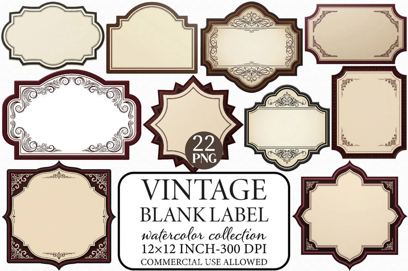 Vintage Label Clipart Bundle - CraftNest - Digital Crafting and Art