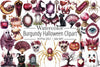 Burgundy Halloween Clipart Bundle