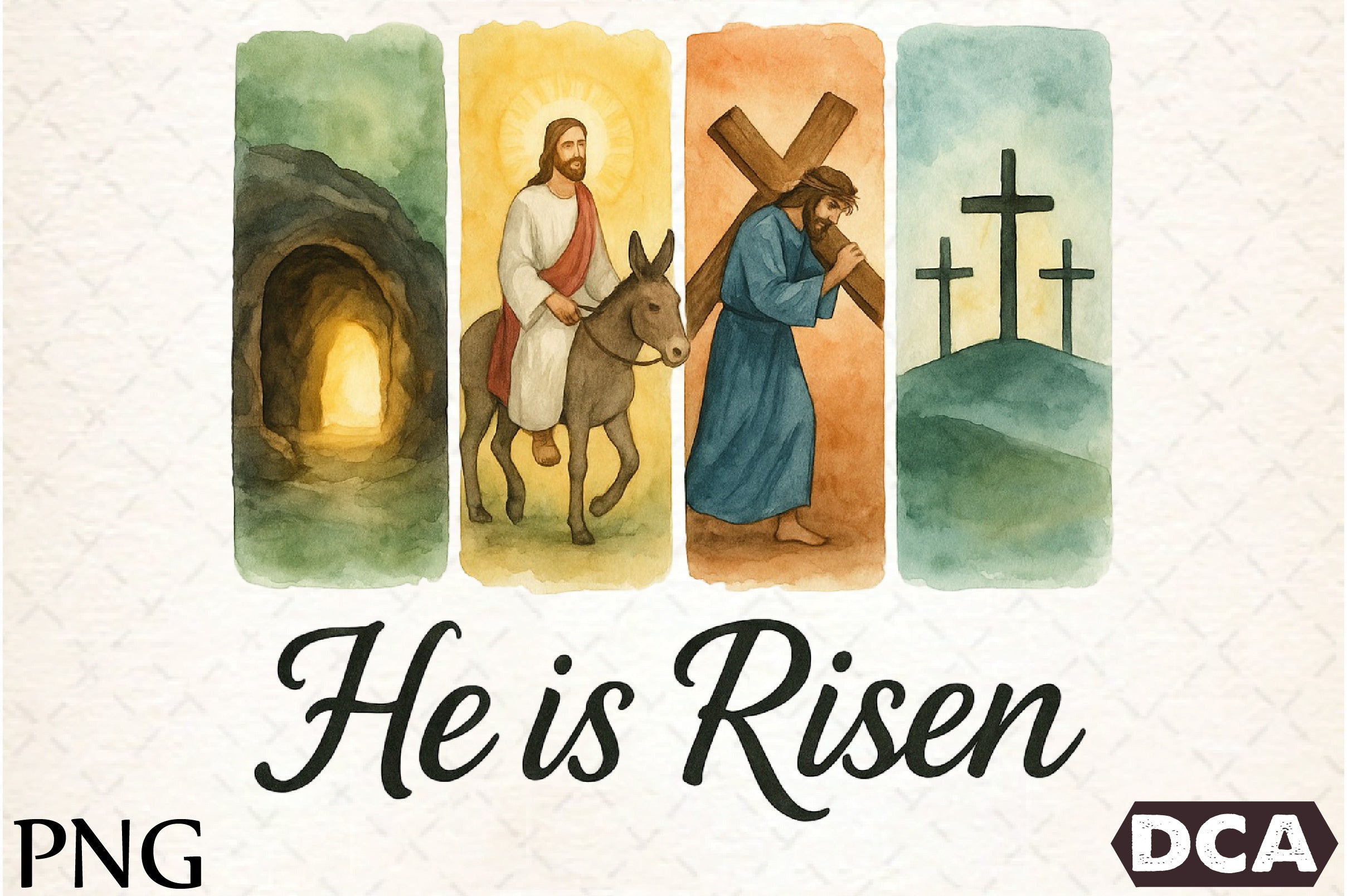 Brushstroke Jesus Easter Clipart Bundle: He Is Risen