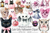 Cute Girly Halloween Clipart Bundle