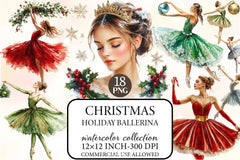 Christmas Ballerina Clipart Bundle - CraftNest - Digital Crafting and Art