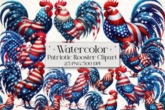 Patriotic Rooster Clipart Bundle 4 - CraftNest - Digital Crafting and Art