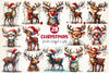 Cute Reindeer Christmas Clipart Bundle 12