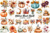 Autumn Flower & Pumpkin Clipart Bundle