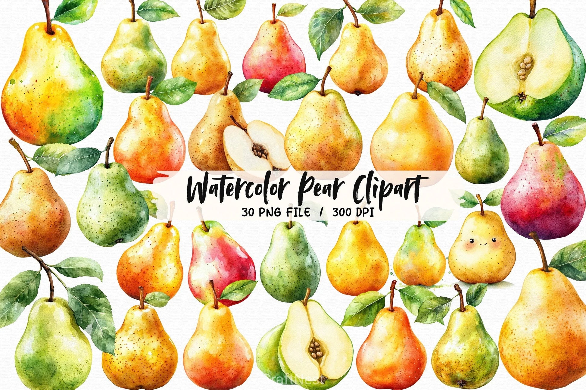 Pear Clipart Bundle 2 - CraftNest - Digital Crafting and Art