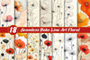 Seamless Boho Line Art Floral Background