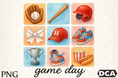 Brushstroke Baseball Game Day Clipart Bundle - CraftNest - Digital Crafting and Art
