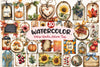 Vintage Wooden Autumn Tags Clipart Bundle 2