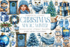 Blue Christmas Magic Winter Cozy Clipart Bundle