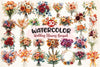 Autumn Wedding Flowers Bouquet Clipart Bundle 2