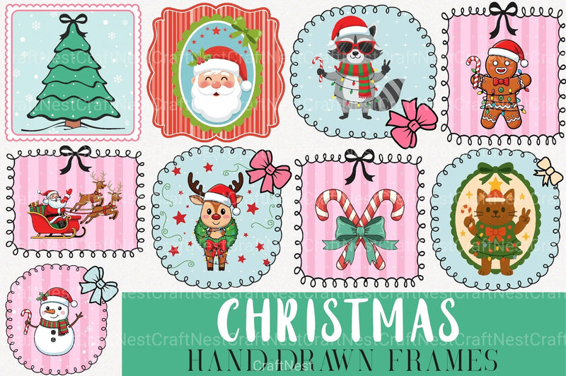 Christmas Coquette Frame Clipart Bundle - CraftNest - Digital Crafting and Art
