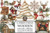 Wooden Christmas Clipart Bundle