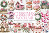 Pink Christmas Magic Winter Woodland Clipart Bundle