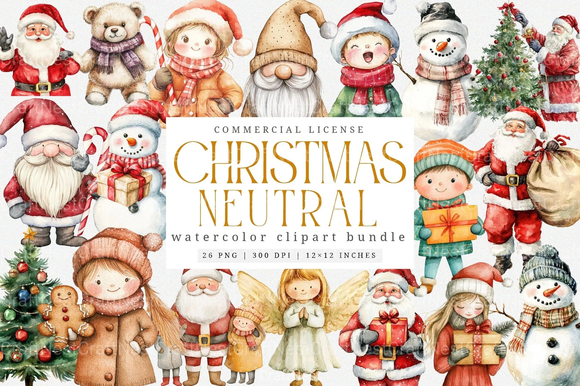 Neutral Christmas Clipart Bundle 2 - CraftNest - Digital Crafting and Art