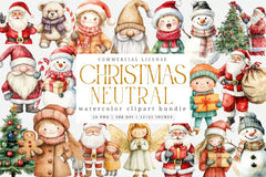 Neutral Christmas Clipart Bundle 2 - CraftNest - Digital Crafting and Art