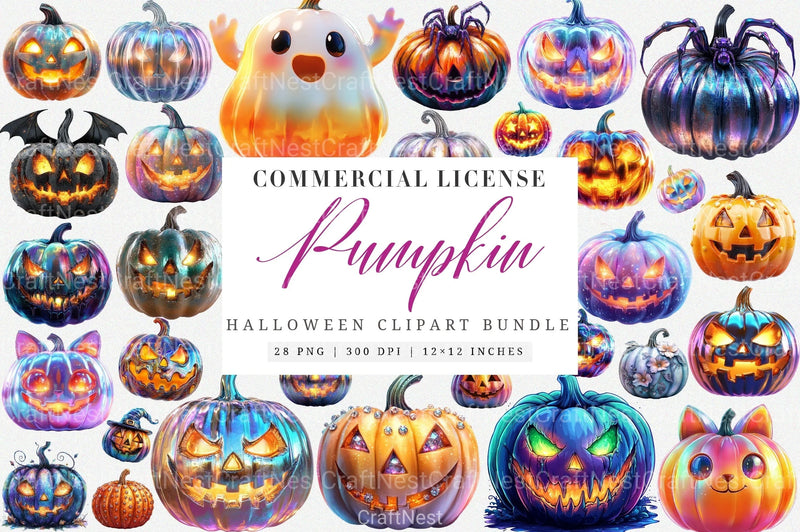 Halloween Pumpkin Clipart Bundle 99 - CraftNest - Digital Crafting and Art