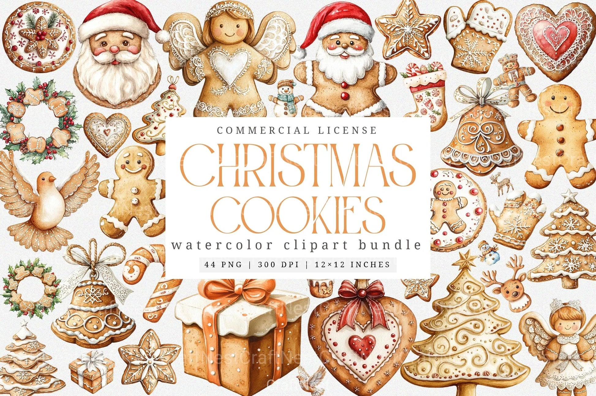 Gingerbread Christmas Cookies Winter Clipart Bundle - CraftNest - Digital Crafting and Art