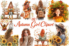 Autumn Girl Clipart Bundle 1 - CraftNest - Digital Crafting and Art
