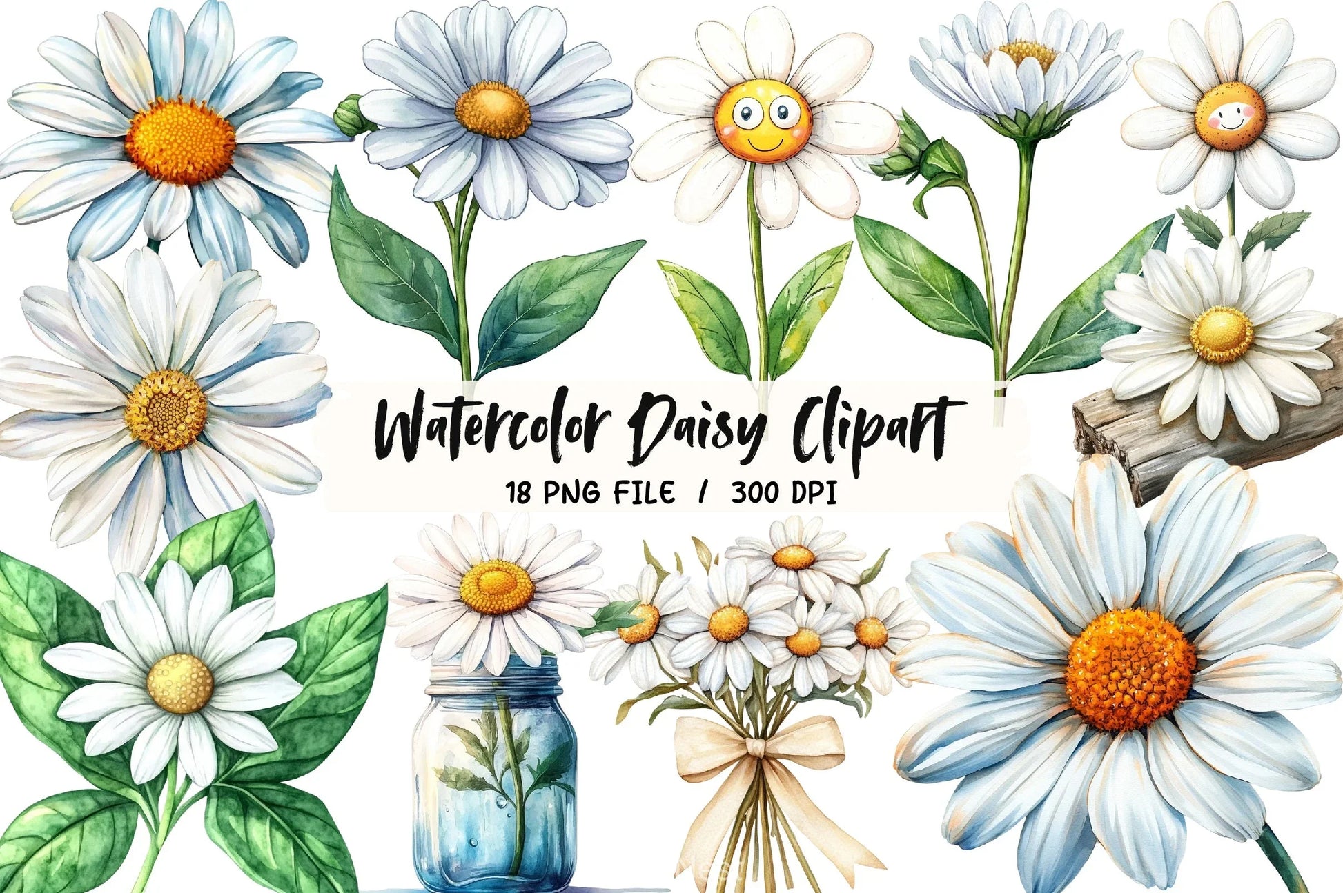 Daisy Clipart Bundle 1 - CraftNest - Digital Crafting and Art