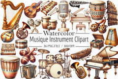Musique Instrument Clipart Bundle - CraftNest - Digital Crafting and Art