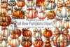 Fall Bow Pumpkins Clipart Bundle