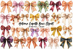 Autumn Coquette Bows Clipart Bundle - CraftNest - Digital Crafting and Art