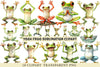 Yoga Frog Sublimation Clipart Bundle