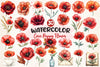 Corn Poppy Flower Bloom Clipart Bundle 2