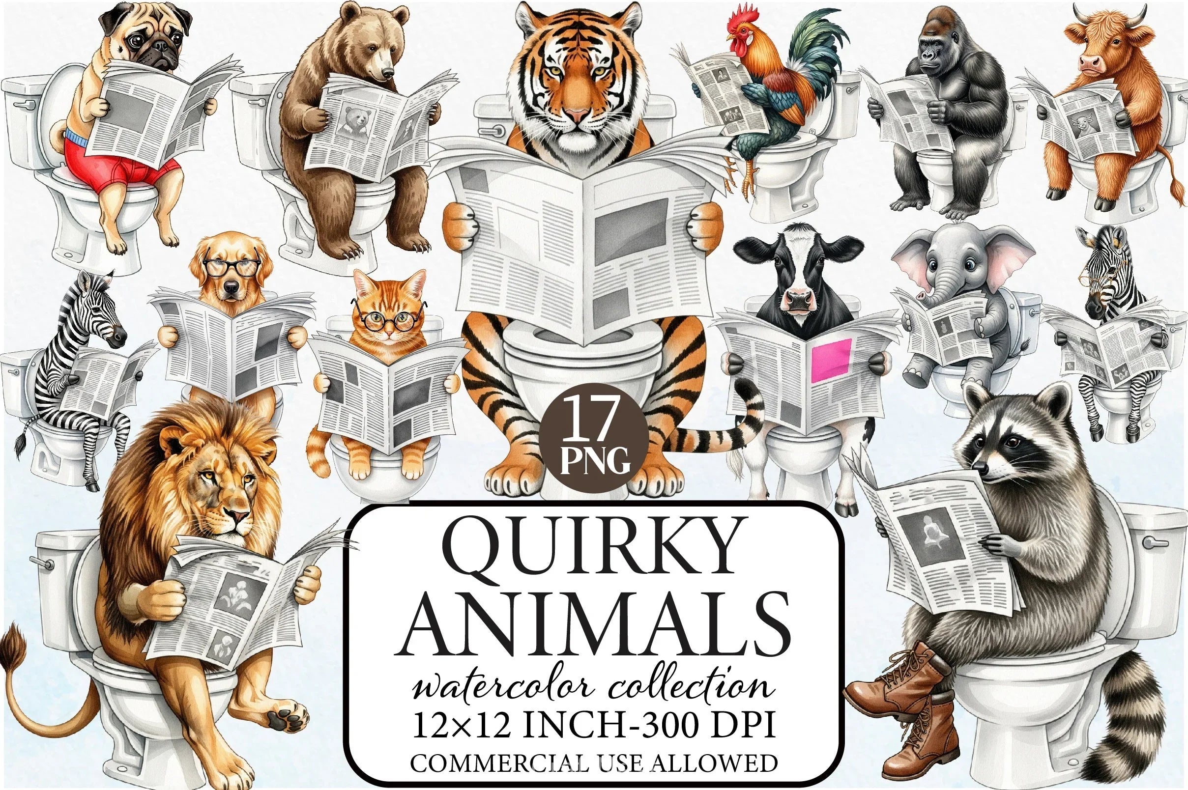 Quirky Animals Clipart Bundle - CraftNest - Digital Crafting and Art