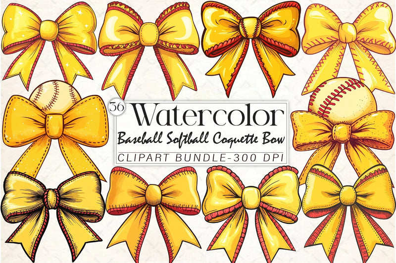 Baseball Softball Coquette Bow Clipart Bundle 1 - CraftNest - Digital Crafting and Art