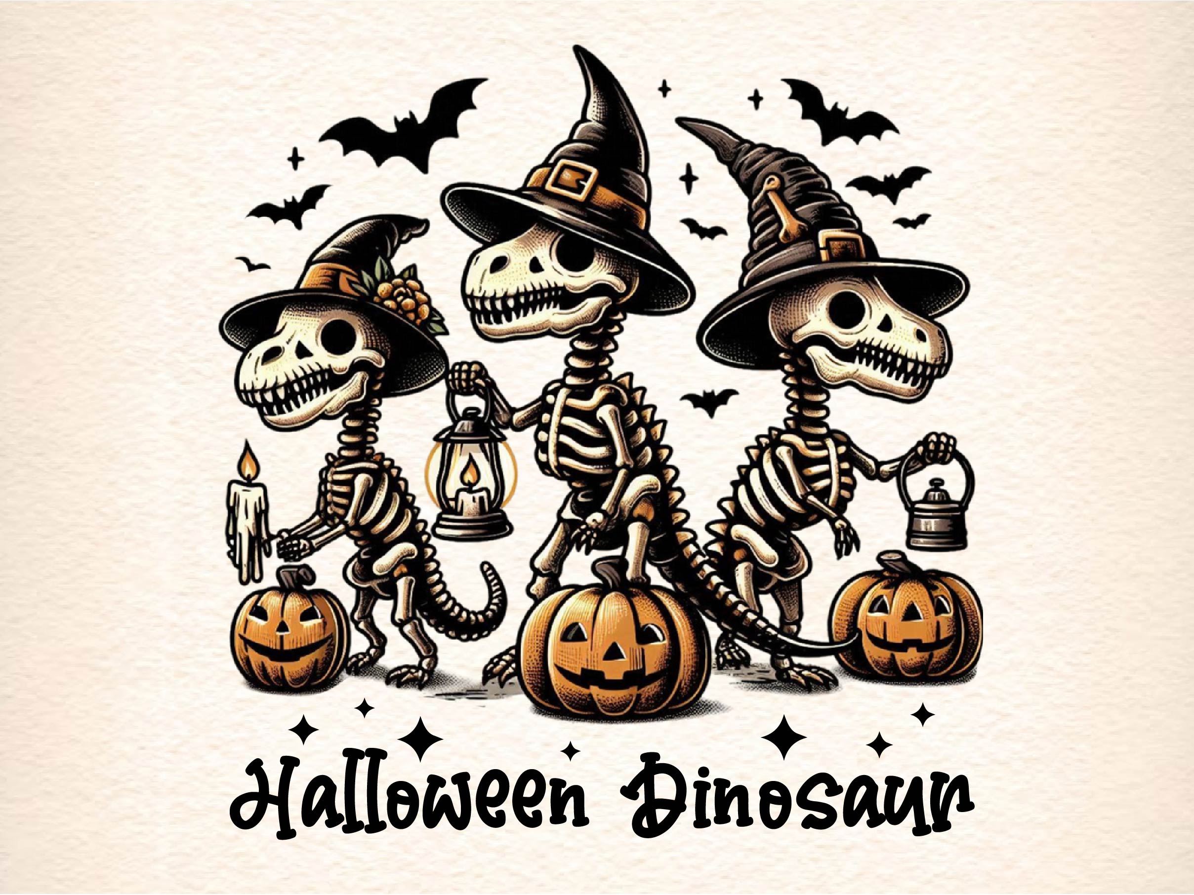 Halloween Dinosaur Halloween Dinosaur Clipart Bundle