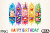 Happy Birthday Brushstroke Design Clipart Bundle