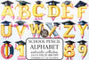 School Pencil Alphabet Clipart Bundle