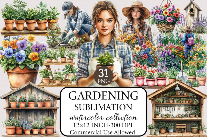 Gardening Clipart Bundle - CraftNest - Digital Crafting and Art