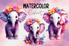 Pink Purple Girl Elephant 16 Clipart Bundle