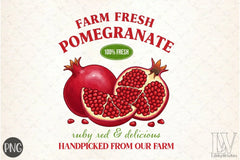 Farm Fresh Pomegranate Clipart Bundle - CraftNest - Digital Crafting and Art