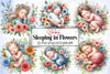 Baby Sleeping Flowers Clipart Bundle