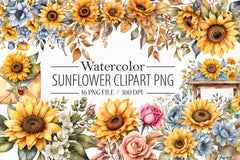 Sunflower Clipart Bundle 2 - CraftNest - Digital Crafting and Art
