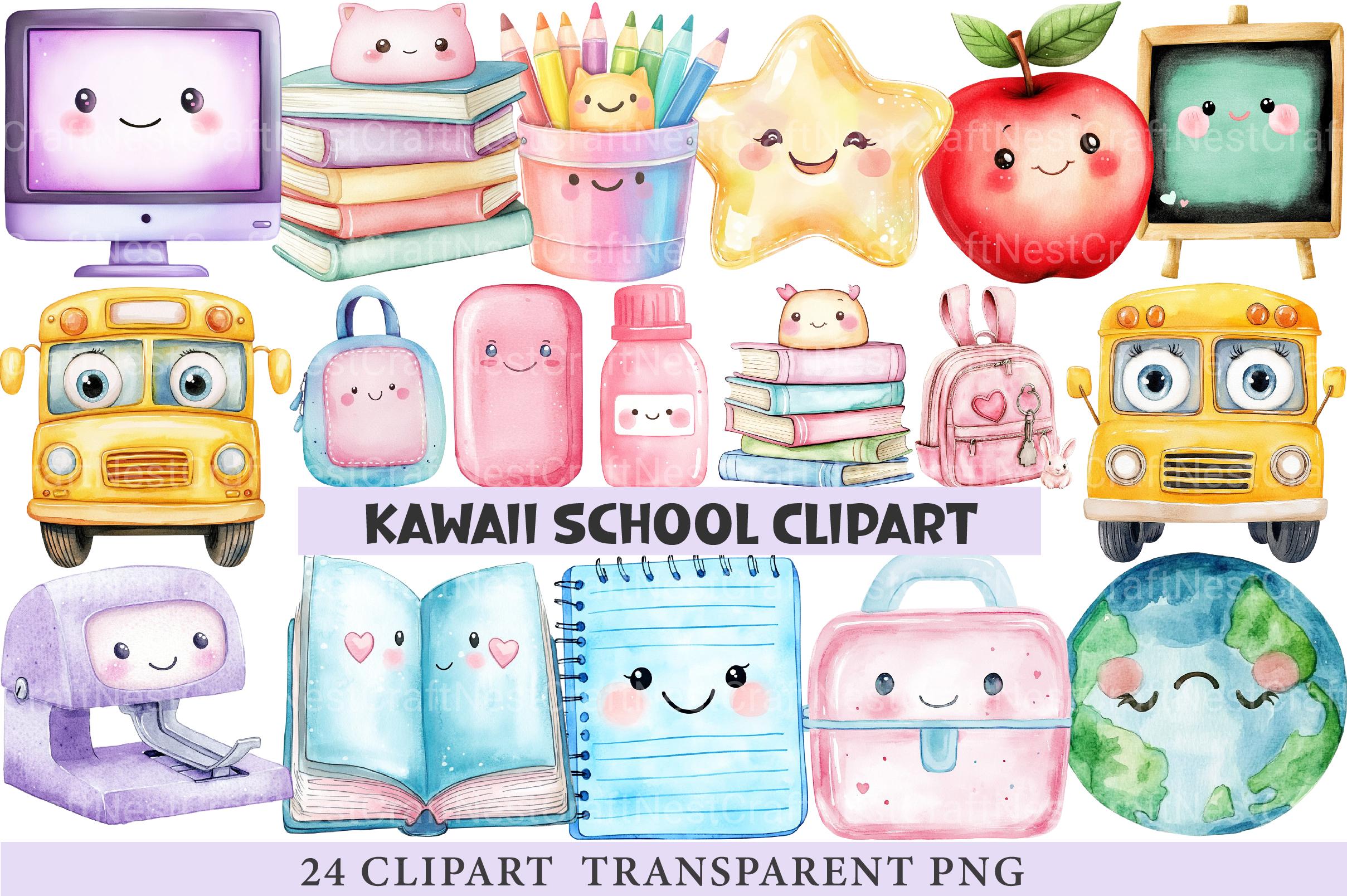 Kawaii School Clipart