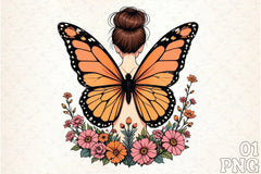 Butterfly Woman Flowers Clipart Bundle - CraftNest - Digital Crafting and Art