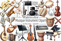 Musique Instrument Clipart Bundle 4 - CraftNest - Digital Crafting and Art