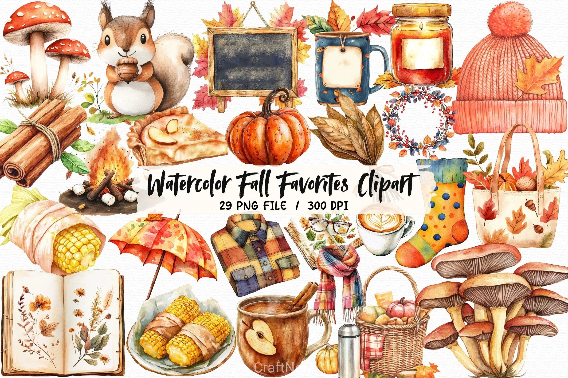 Fall Favorites Clipart Bundle 4 - CraftNest - Digital Crafting and Art