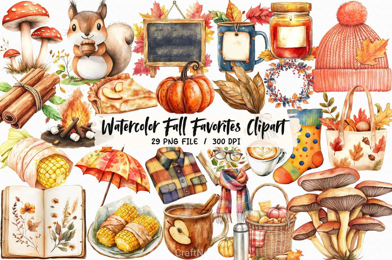 Fall Favorites Clipart Bundle 4 - CraftNest - Digital Crafting and Art
